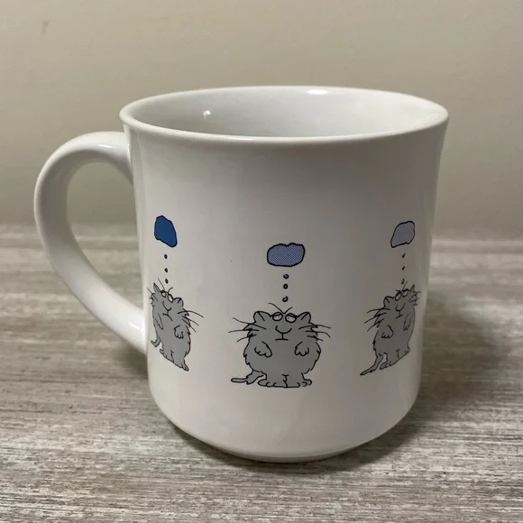 Vintage Sandra Boynton Cat with Heart Balloon Mug - Picture 1 of 6